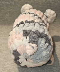 Handmade Crochet Piggy Pig Plush Amigurumi Approx 7in H x 14 in L x 5in W PL-4