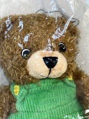 New Corduroy Plush Teddy Bear Stuffed Toy Animal Green Overalls 10 Inch