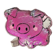 Justice Pink Pillow Flying Pig Reverse Sequins