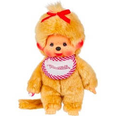8″ Large Monchhichi Doll – Girl with Beige Fur – Authentic Monkey Plush, NWT