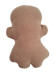 Gingerbread Plush Girl Brown 24cm Embroidered Pink Purple Hearts 9.5″ Soft Toy