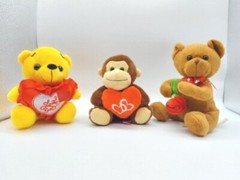 Teddy Bears & Monkey Valentines or Any Special Day Gift 6.5″