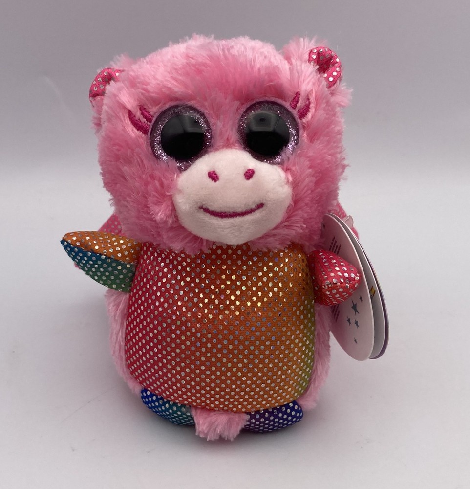 Keel Toys Mini Motsu Bean Bag Plush Stuffed Toy 4″ NWT ROSA PINK DRAGON Glitter