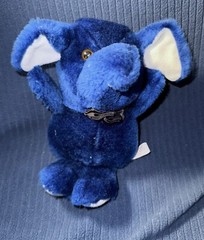 Vintage Superior Toy & Novelty Navy Blue Plush Circus Elephant 8 Inch