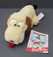 Garfield Odie Dog Plush Hang-On Window Cling Suction Cup Dakin Tag vtg 80s TAG