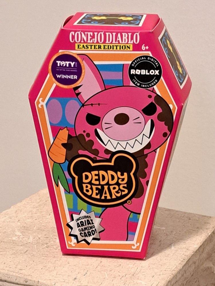 Deddy Bears Conejo Diablo Easter Edition 5″ Coffin With AR/AI Gaming Card NIB