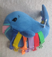 2 Buckle Toys Buster Square & Blu Whale “Learn To” Plush Stuffed Busy Quiet Toy