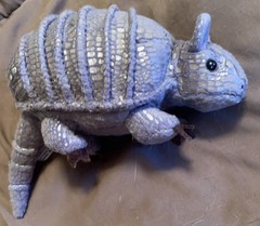 Armadillo Zoona 2002 Armadillo Plush Gray Stuffed Animal Bean Bag Toy 9x5x4” EUC