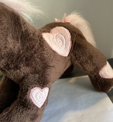 T.A.G. Pony Horse Plush Pink Heart Embroidered Peace Love Ponies 12″ Stuffed Toy