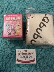 LABUBU m mystery Egg Knocker Toy + Labubu fleece blanket bundle