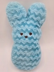 Peeps Marshmallow 9″ Blue Bunny Rabbit Chevron Pattern Plush Stuffed Animal Toy