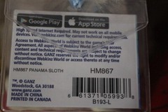 WEBKINZ PANAMA SLOTH-COMES WITH UNUSED/SEALED CODE/TAG-NICE GIFT