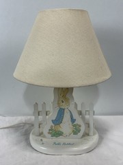 Vtg Peter Rabbit Beatrix Potter Nursery Lamp Ivory Eden Toys 1994 Child 14”