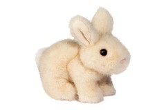 Douglas Cuddle Toys Muffin Small Cream-Tipped Bunny Crouching, 7 in long