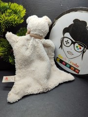 Nicotoy White Bandana Brown Beige Rectangle Rabbit Flat Blanket