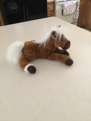 ‘03 Commonwealth Horse Pony Stallion Stuffed Plush Floppy Brown White 12”