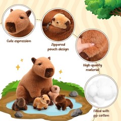 5 Pcs Capybara Stuffed Animals Capybara Plush Gift for Stuffed Mommy Kids wit…