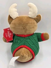 Brand New Quackerz Duck Deer Plush in a Green & Red Christmas Sweater 7.5″ – 9″
