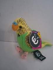 Living Nature Budgerigar Plush Soft Toy Bird w/Sound 12cm Stuffed Animal