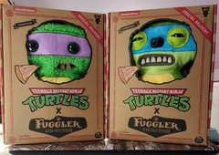 SET OF 2) TMNT Fuggler Teenage Mutant Ninja Turtle Funny Ugly Monster LEO & DON