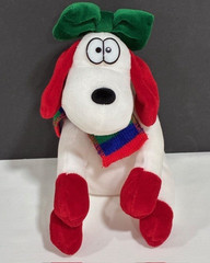 Dan Dee White and Red Christmas Dog Plush Stuffed Animal Toy with Scarf 6″
