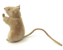 Steiff Pieps Mouse 1960s White Mohair Red Eyes 8cm 3in no ID Vintage