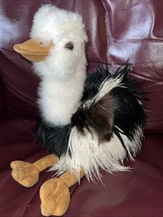 Gorgeous Ostrich Stuffed Plush Bird- Fur Feathers- Leather Legs Beak- Realistic