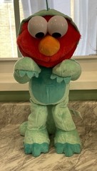 Sesame Street Dino Stomp Elmo 13-Inch Plush Stuffed Animal Sings Dances WORKS!