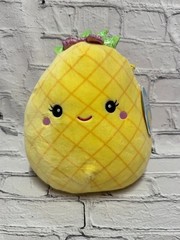 New w/ Tags! Squishmallows 8″ MAUI Pineapple Fruit Plush with Pink Bow KellyToy