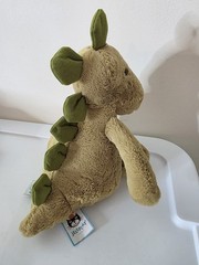 NWT Jellycat Olive Green Bashful Dinosaur Plush 11″ Stuffed Animal Dino