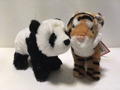 Douglas Cuddle Toy Plush Lot 7″ Lava Tiger & Bamboo Panda New
