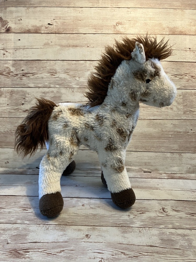 Douglas Stuffed Appaloosa White Brown Spot Horse Plush Standing Pony Stoney