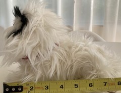 Dakin Huggables Applause TAMMY Puppy Shaggy Dog Animal Plush Toy White Black