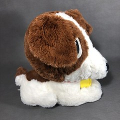 Cute 10″ Plush Dog White Brown with Yellow Tag Stuffed Animal Toy Smilemakers