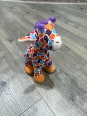 Ganz Webkinz Plush Sunset Giraffe NO Code Rainbow Spots Stuffed Animal HM674 EUC