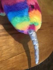 Douglas Cuddle Toy 19″ Rainbow Narwhal Stuffed Plush Mythical Pride Unicorn EUC