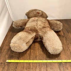 Button Face & Heart Therapy Autism Plush Bear 17” Inch Vintage