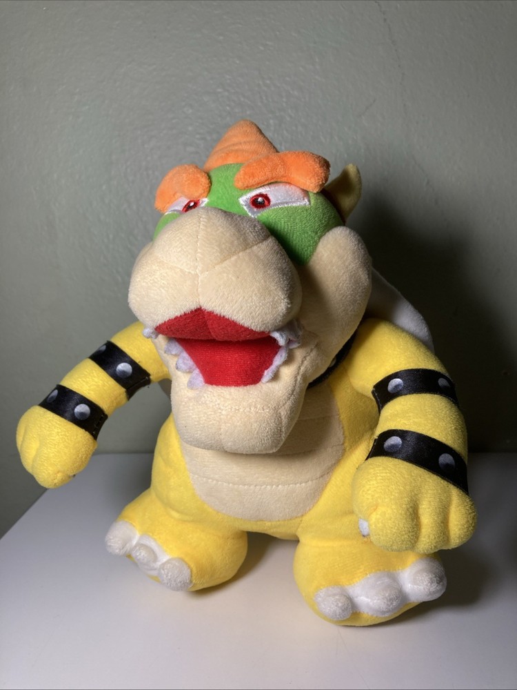 Rare Vintage Sanei Super Mario Bowser Plush 10” SE601-168 Japan Tag Nintendo