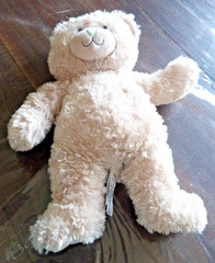 Message From The Heart By Sandra Magsamen Plush Tan Bear W/Green Heart Nose/Foot