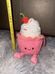 Giggle Scope Cupcake Plush Doll Small Pink Washable Cherry Sprinkles Kids NWT