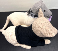 cuddle collab Dogs Plush Crocheted Quality Cotton Poly PLUSH — TWO Dogs NEW
