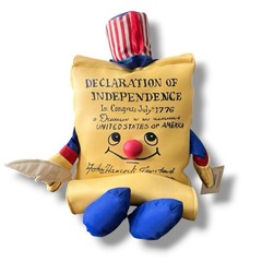 Vtg Plush Declaration of Independence Patriotic Stuffed Toy American History