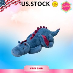 35.4″ 5lb Weighted Dragon Plush Toy Blue Stuffed Animal for Kids Adults
