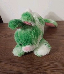 Animal Adventure Green White Tye Dye Bunny Rabbit Stuffed Plush 2017 Pink Belly
