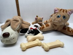 Vintage Pound Puppies Plush Lot Dog Cat Puppy Kitty Bones Large Small Stuffed