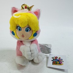 Sanei Super Mario 3D World Neko Cat Princess Peach Plush Doll With Magnets