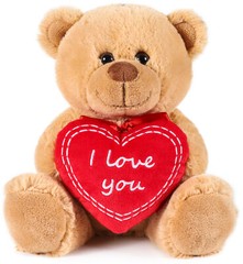 BRUBAKER Teddy Plush Bear with Red Heart – I Love You – 9.84 Inches – Plush