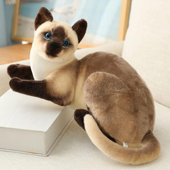Siamese Cat Stuffed Animal, Shorthair Cat Realistic Plush Cat Stuffed Toys, Gift