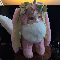 Pink & White Rabbit Tutulong Doll 14-24 in Ribbon Lace Long Ears