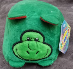 KellyToy Bean Bag Pals Green Dinosaur Small Rectangle Box Shape Plush Stuffed An